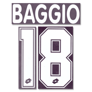 96-97 AC Milan Home Baggio 18 Flock Name and Number