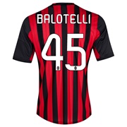 AC Milan Home Shirt 2013/14 with Balotelli 45 printing