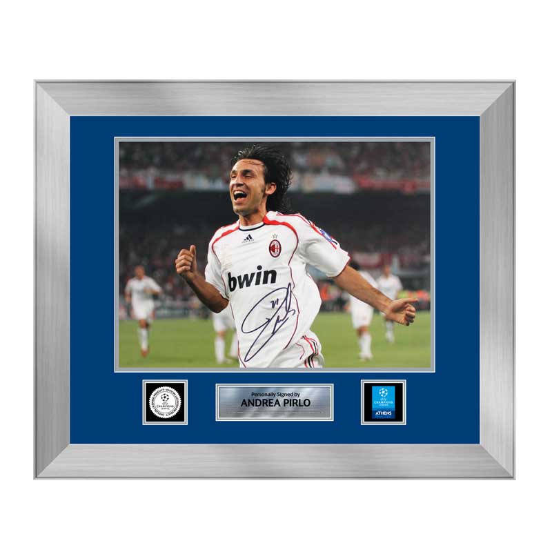 Official UEFA Champions League Andrea Pirlo Signed and Framed AC Milan Photo: 2007 Final