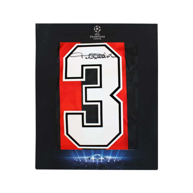 Official UEFA Champions League Paolo Maldini Signed AC Milan 1994-95 Home Shirt in Deluxe Packaging