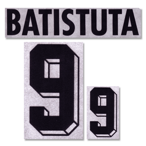 1998 Argentina Home Batistuta 9 Flock Name and Number