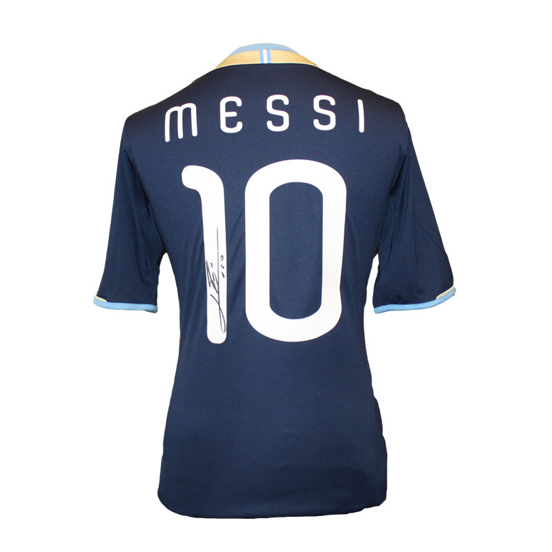 Leo Messi Signed Argentina Away Shirt 2013