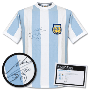 Maradona Front Signed Argentina 1986 Toffs Home Shirt