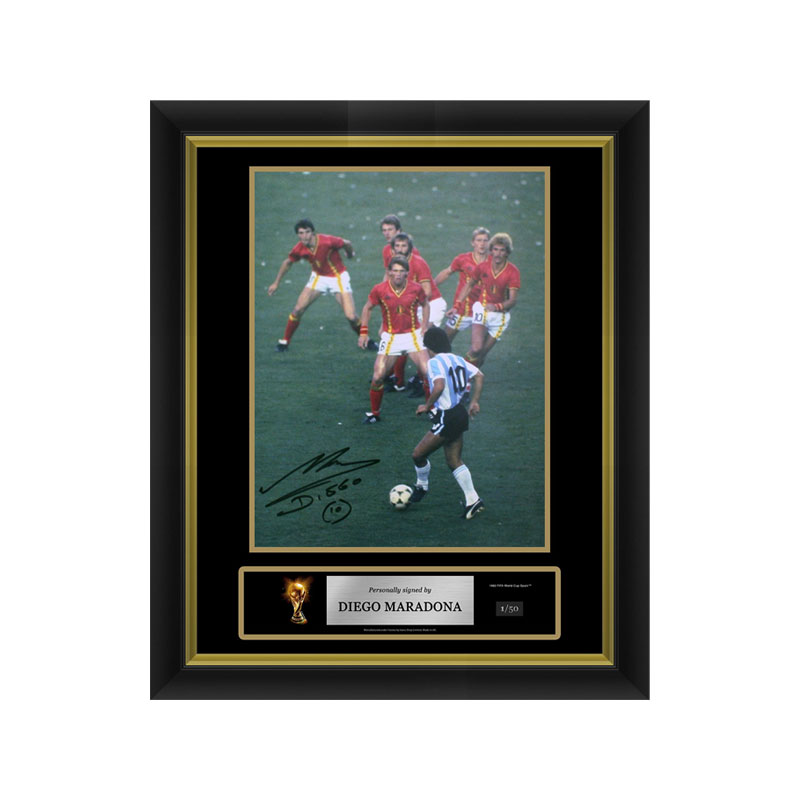 Official FIFA World Cup Diego Maradona Signed and Framed Argentina Photo