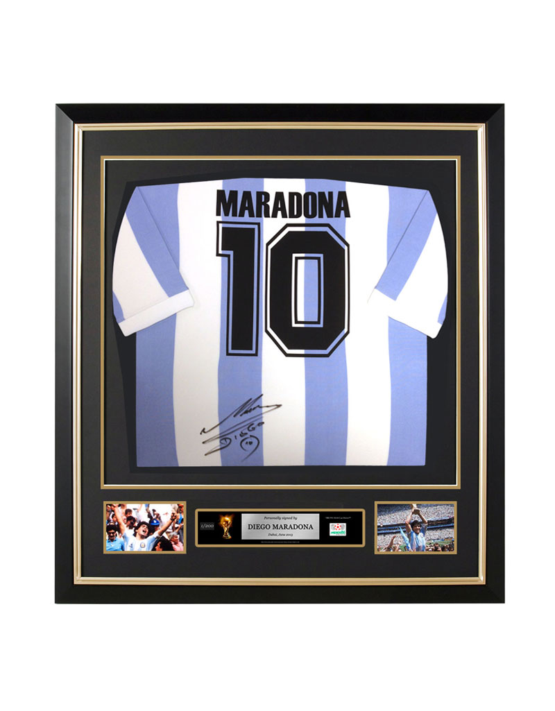 Official FIFA World Cup Diego Maradona Signed and Framed Argentina Shirt