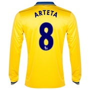 Arsenal Away Shirt 2013/14 Long Sleeved with Arteta 8 printing
