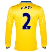 Arsenal Away Shirt 2013/14 Long Sleeved with Diaby 2 printing