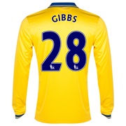 Arsenal Away Shirt 2013/14 Long Sleeved with Gibbs 28 printing
