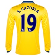 Arsenal Away Shirt 2013/14 Long Sleeved with S.Cazorla 19 printing
