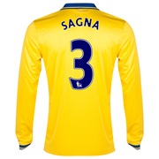 Arsenal Away Shirt 2013/14 Long Sleeved with Sagna 3 printing
