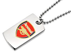 Stainless Steel Arsenal FC Crest Dog Tag Style Pendant And Ball Chain - 102394