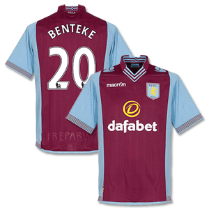 Aston Villa Home Benteke Shirt 2013 2014