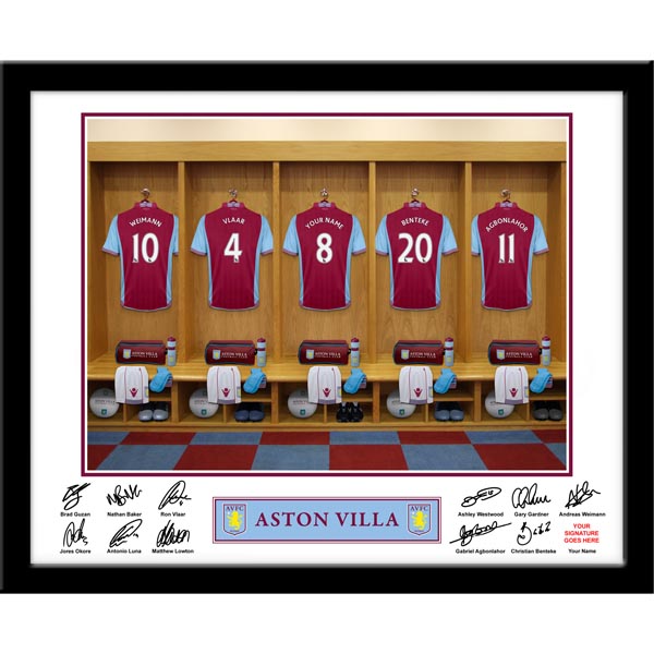 Aston Villa - Personalised Dressing Room Framed Print