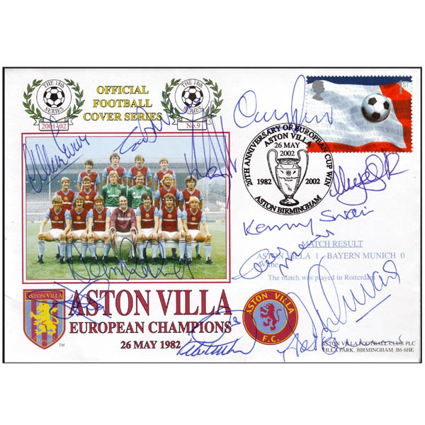 Aston Villa - Signed European Champions 1982 postal cover