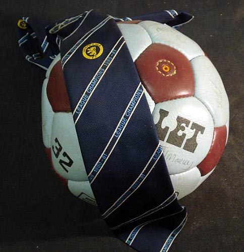 Aston Villa - Signed ball 1980/81 plus club tie