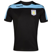 Aston Villa Training Poly Jersey Short Sleeve- Black/Sky - Junior