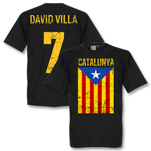 Catalunya David Villa T-shirt - Black