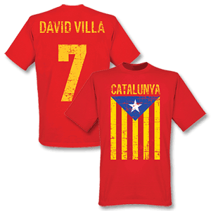 Catalunya David Villa T-shirt - Red