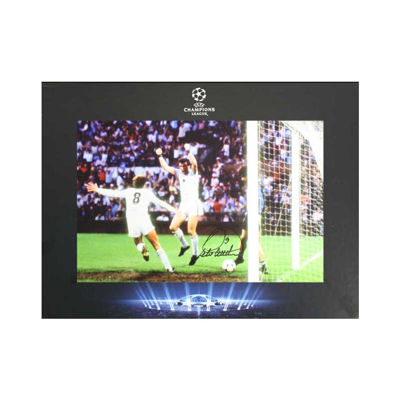 Official UEFA Champions League Peter Withe Signed Aston Villa Photo In Deluxe Packaging: 1982 Final
