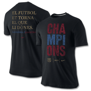 2011 Barcelona Official Champions League Winners T-Shirt - Black