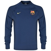 Barcelona Authentic AW77 Long Sleeve Crew Sweatshirt - Midnight Navy/Vibrant Yellow Navy