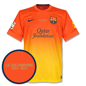 Barcelona Away Shirt 2012 2013 with La Liga Champions Transfer