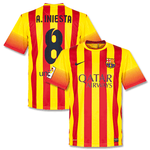Barcelona Away Shirt 2013 2014 + A. Iniesta 8
