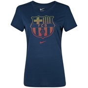 Barcelona Core Crest T-Shirt - Womens Navy