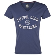 Barcelona Covert Vintage V-Neck T-Shirt - Midnight Navy