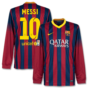 Barcelona Home L/S Messi Shirt 2013 2014
