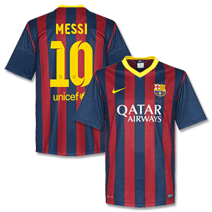 Barcelona Home Lionel Messi Kids Stadium Shirt 2013 2014