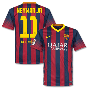 Barcelona Home Shirt 2013 2014 + Neymar Jr 11