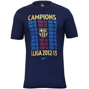 Barcelona La Liga Winners 2013 T-Shirt Navy