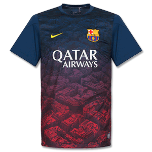 Barcelona Navy Squad Pre Match Top 2013 2014