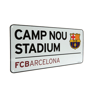 Barcelona Nou Camp Stadium Metal Street Sign