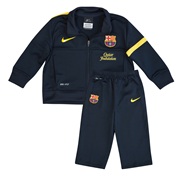 Barcelona Sideline Knit Warm-up Tracksuit - Dark Obsidian/Dark Obsidian/Tour Yellow - Kids