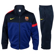 Barcelona Sideline Knit Warm-up Tracksuit - Deep Royal Blue/Tour Yellow - Youths