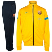 Barcelona Sideline Knitted Warm Up Tracksuit University Gold/Dynamic Blue - Kids