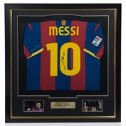 Barcelona Signed Messi Full Sized Shirt - Framed