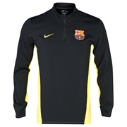 Barcelona Squad Long Sleeve Midlayer Top - Black/Vibrant Yellow Black