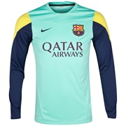Barcelona Squad Long Sleeve Training Top Green