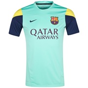 Barcelona Squad Short Sleeve Training Top Green