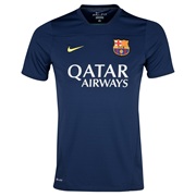 Barcelona Squad Short Sleeve Training Top Navy