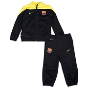 Barcelona Squad Sideline Knit Warm Up Tracksuit - Black/Vibrant Yellow - Infants Black