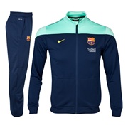 Barcelona Squad Sideline Knit Warm Up Tracksuit - Kids Navy