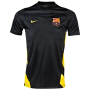 Barcelona UEFA Champions League Squad Short Sleeve Training Top - Black/Vibrant Yellow Black