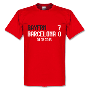 Bayern v Barcelona Aggregate Scoreboard T-shirt - Red