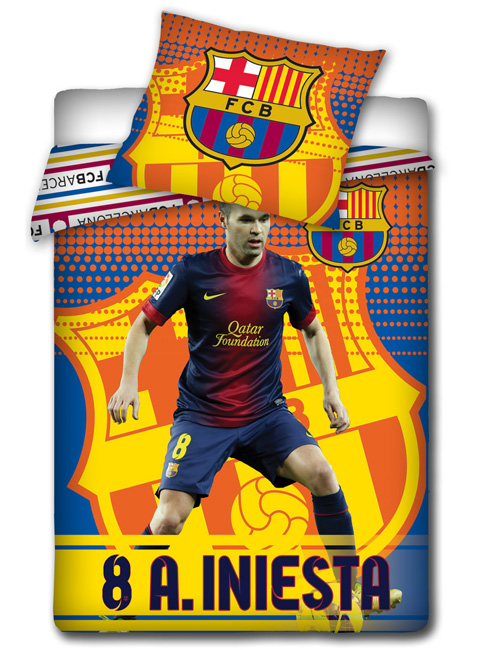 FC Barcelona Iniesta Duvet Cover and Pillowcase Set