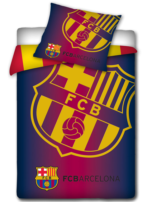 FC Barcelona Yellow Crest Single Duvet Cover and Pillowcase Set