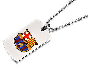 Stainless Steel Barcelona FC Dog Tag And Ball Chain - 102602